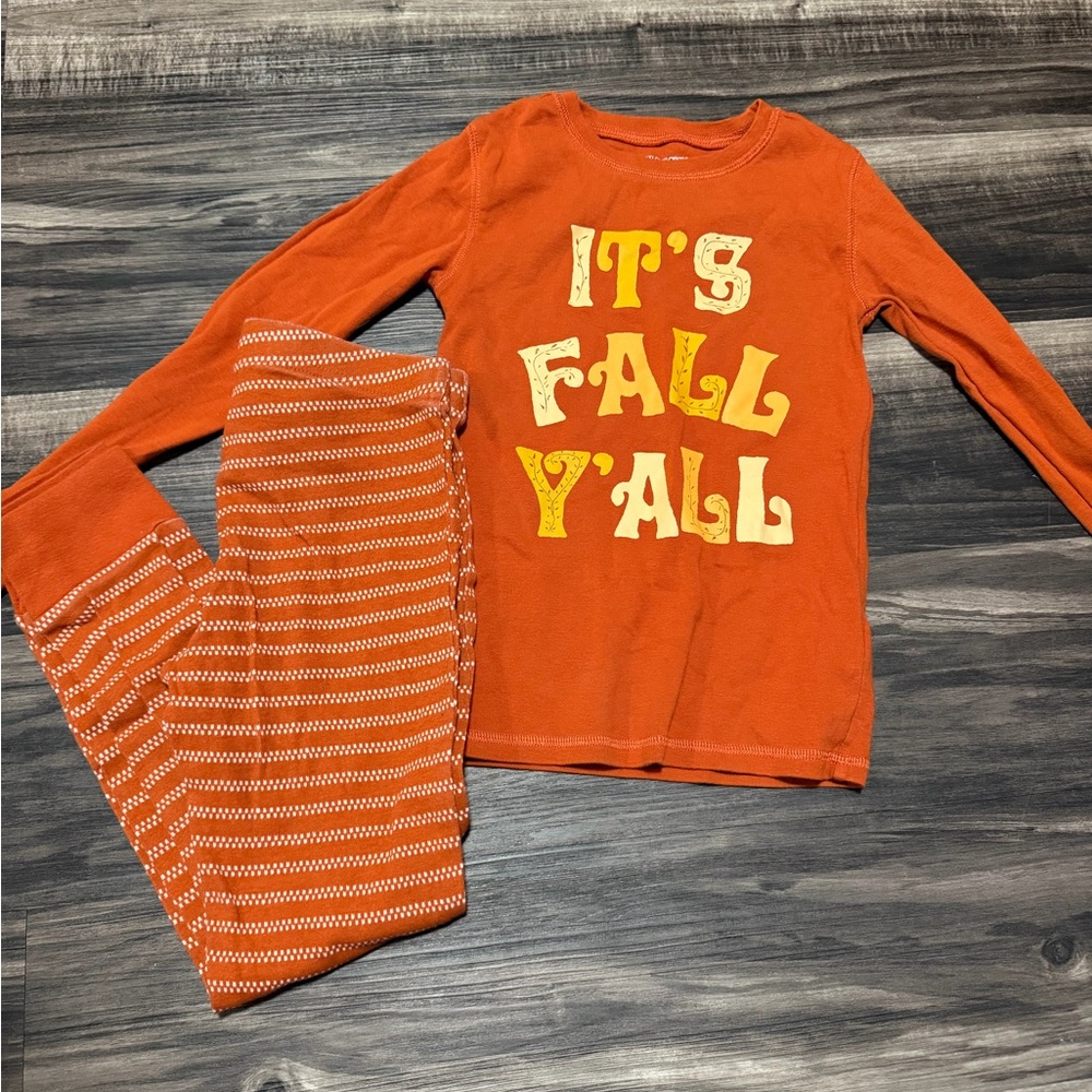 ✨3 for $15✨ Old Navy Orange Kids Pajama Set - "It's Fall Y'all"